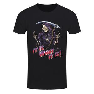 Happy Reaper It Is What It Is Mens Black Tshirt